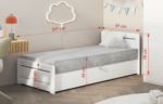 προϊόν Κρεβάτι Zoe με αποθηκευτικό χώρο, διαστάσεων 90x200cm, ιδανικό για παιδικό δωμάτιο.