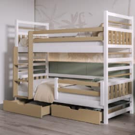 Διαιρούμενη Κουκέτα Miromir με Συρτάρια από μασίφ ξύλο