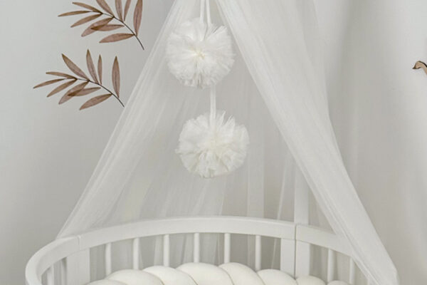 Κουνουπιέρα τούλι με Pom Pom & Βάση Κουνουπιέρας