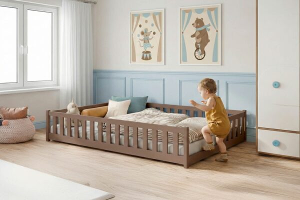 Kρεβάτι Montessori Ivy με κάθετα Κάγκελα