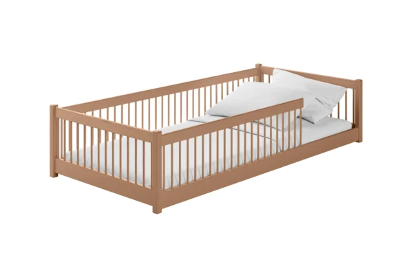 Kρεβάτι Montessori Pedro με κάθετα Κάγκελα από μασίφ ξύλο