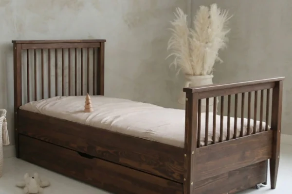 Luletto κρεβάτι Boho Plus με συρτάρι, μασίφ ξύλο πεύκου.