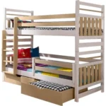 Διαιρούμενη Παιδική Κουκέτα Karim με Συρτάρια, από μασίφ ξύλο 90x200cm.