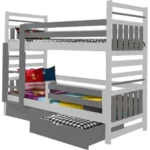 Παιδική Κουκέτα Karim με Συρτάρια: Διαιρούμενη κουκέτα από μασίφ ξύλο 90×200cm με συρτάρια.