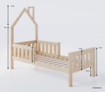 προϊόν Κρεβάτι Σπιτάκι Aga White από μασίφ ξύλο με συρτάρια.