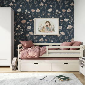 Καναπές κρεβάτι Senso Cotton συρόμενος από μασίφ ξύλο πεύκου 90x200cm.