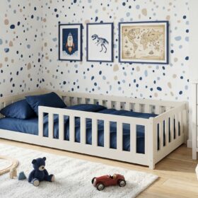 Montessori κρεβάτι Bella από μασίφ ξύλο, βαμβακερό, 90x200cm.