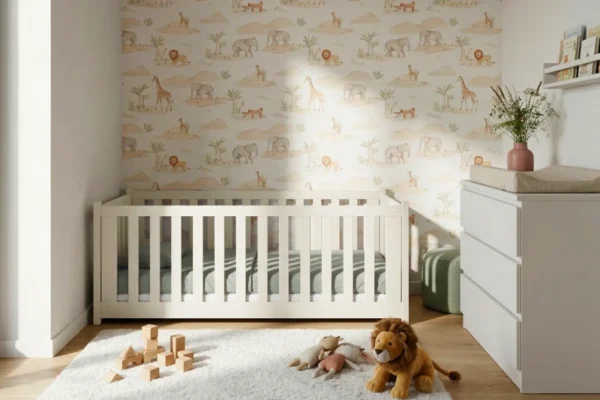 Κρεβάτι Montessori Concept με κάγκελα, μασίφ ξύλο cotton, 90x200cm.