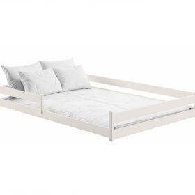 Κρεβάτι Montessori Fini 140×200 από μασίφ ξύλο Milk Chocolate με κάγκελο.