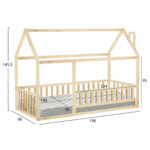 Montessori παιδικό κρεβάτι Houser 90x190 από μασίφ ξύλο με στρώμα.