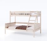 Κουκέτα Blanka με ημίδιπλο κάτω κρεβάτι από μασίφ ξύλο Natural, διαστάσεων 90/120x200cm.