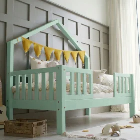 Κρεβάτι Παιδικό Bali Duo Montessori Mint 100x200cm Luletto με κάγκελα