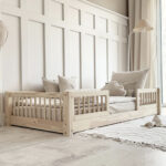 Luletto Καναπές κρεβάτι Basic Duo 100x200cm από φυσικό ξύλο με κάγκελα