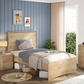 Παιδικό κρεβάτι ημίδιπλο Mocha MO-1341 USB CHARGING 120x200cm Cilek σε παιδικό δωμάτιο.