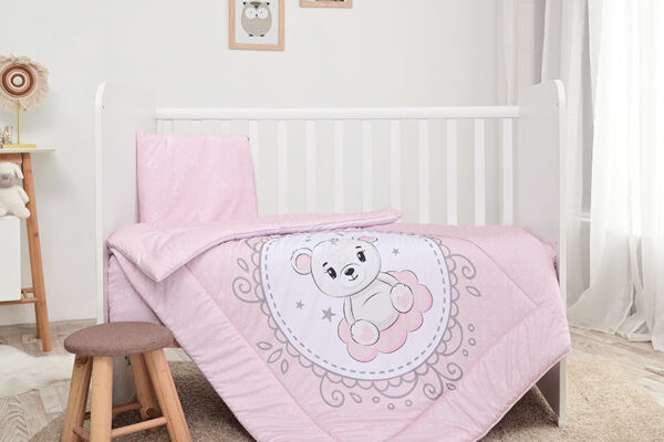 Σετ Προίκας Μωρού Cosy Little Bear Pink Lorelli, 5 τεμαχίων.