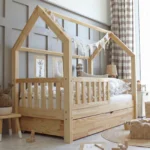 Παιδικό κρεβάτι Montessori Bianco Plus Clear Coat 100x200cm Luletto με συρτάρι.