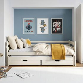 Καναπές κρεβάτι Habi από μασίφ ξύλο Cotton 90x200cm.