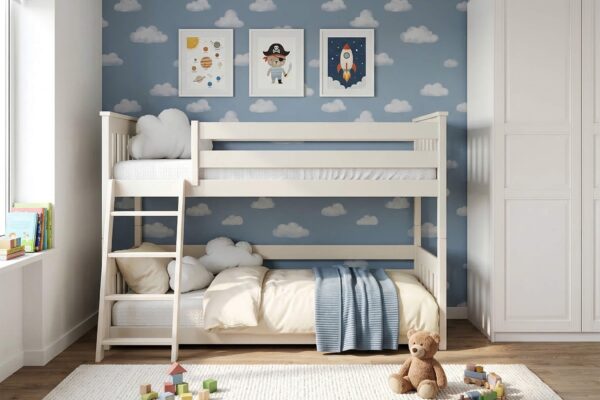 Χαμηλή Κουκέτα Montessori Kevin, 90x200cm από μασίφ ξύλο: ιδανική για παιδιά.