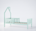 προϊόν Κρεβάτι Σπιτάκι Aga Green από μασίφ ξύλο με συρτάρια 90x200cm