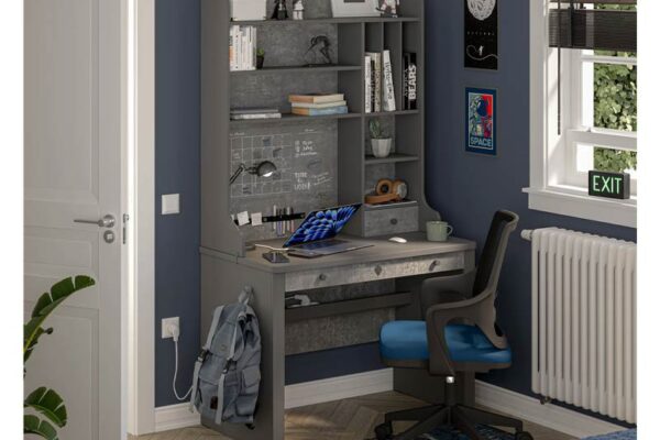 Παιδικό γραφείο SPACE GREY SG-1105-1106 Cilek: μοντέρνο παιδικό γραφείο με ράφια και USB για οργάνωση και μελέτη.