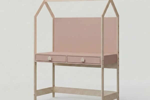 Παιδικό γραφείο House Desk, ροζ, με θήκες αποθήκευσης