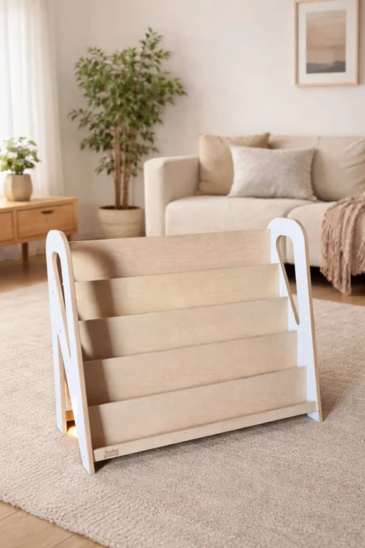 Βιβλιοθήκη Montessori Slim Medium Natural BabyWood, ξύλινη