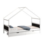 Παιδικό κρεβάτι Montessori Houser λευκό με συρτάρια 90x190cm