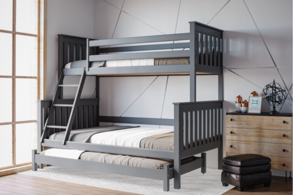 Κουκέτα Arizona μονή-ημίδιπλη graphite με συρόμενο κρεβάτι