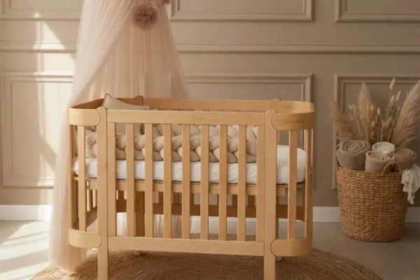 Βρεφική Κούνια Anti-Reflux Nika Natural Ingvart: Ξύλινη κούνια με πλεξούδα