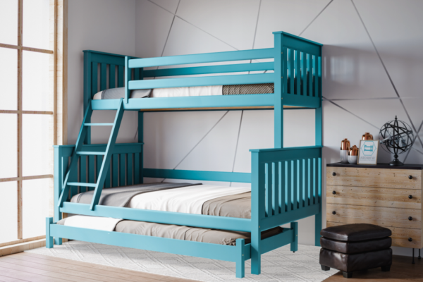 Κουκέτα Arizona μονή-ημίδιπλη ροζ ξύλινη με συρόμενο