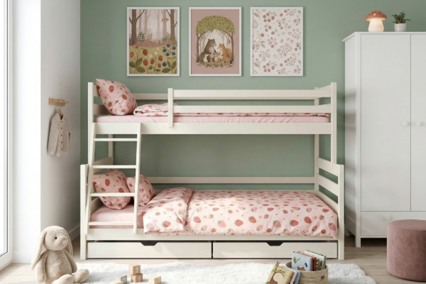 Κουκέτα Fami ημίδιπλη μονή από μασίφ ξύλο