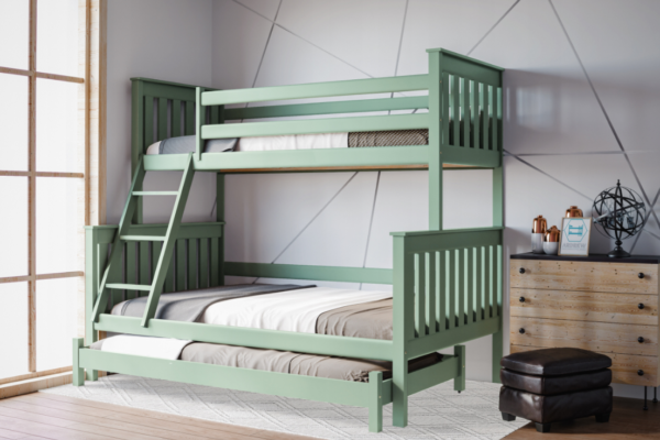 Κουκέτα Arizona μονή-ημίδιπλη, μασίφ ξύλο, πράσινο, 90/140x200cm