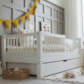 Luletto Basic Alto καναπές κρεβάτι με κάγκελα και συρτάρι, 100x200cm.