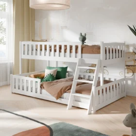 Κουκέτα Nice μονή-ημίδιπλη από μασίφ ξύλο Cotton, ιδανική για παιδιά.