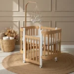 Βρεφική κούνια Anti-Reflux Nika Natural & White Ingvart: Ξύλινη, αντιαναγωγική.