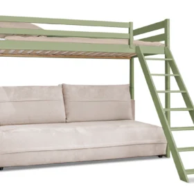 Κουκέτα Savio με καναπέ-κρεβάτι και σκάλα, από μασίφ ξύλο.