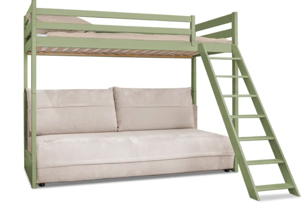 Κουκέτα Savio με καναπέ-κρεβάτι και σκάλα, από μασίφ ξύλο.