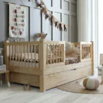 Luletto Basic Alto Plus καναπές κρεβάτι με κάγκελα και συρτάρι.