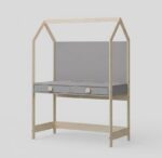 Παιδικό γραφείο House Desk, ξύλινο, με 2 συρτάρια, γκρι