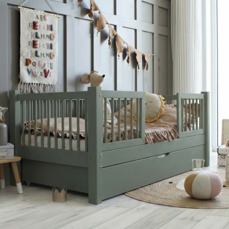 Κρεβάτι Καναπές Basic Alto Plus Luletto με κάγκελα και συρτάρι.