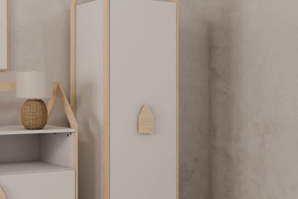 Παιδική ντουλάπα House Luletto μονόφυλλη, ξύλινη, με οροφή.