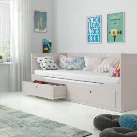 Καναπές Κρεβάτι Hermes White 80/160x200cm με στρώματα