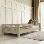 Κρεβάτι καναπές Basic Luletto με κάγκελα, φυσικό, 90x200cm