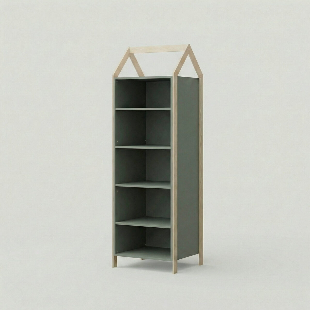 Παιδική βιβλιοθήκη House Luletto, φυσικό-λευκό, αφαιρούμενη οροφή