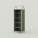 Παιδική βιβλιοθήκη House Luletto, φυσικό-λευκό, αφαιρούμενη οροφή