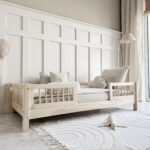 Κρεβάτι καναπές Basic Duo φυσικό με κάγκελα 90×200cm