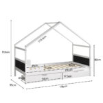 Παιδικό κρεβάτι Montessori Houser λευκό με συρτάρια 90x190cm