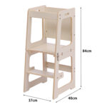 Πύργος Εκμάθησης Ricki Natural: ξύλινος, ρυθμιζόμενος, ασφαλής για παιδιά