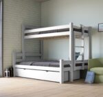 Κουκέτα Klara μονή-ημίδιπλη λευκή με συρτάρι αποθήκευσης