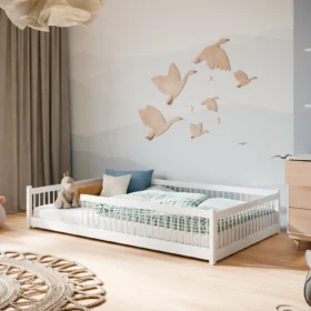 Κρεβάτι Junior Cotton Montessori 120x200cm, μασίφ ξύλο